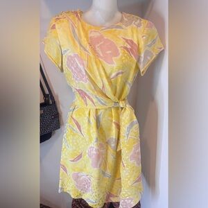 Vintage Albert Nipon 100% Silk Floral Dress